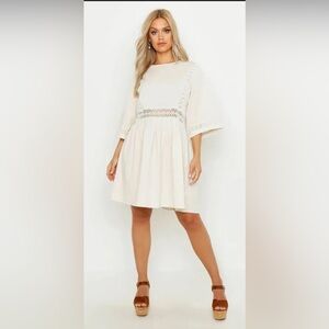 BOOHOO Crochet 100% Cotton Boho Plus Dress